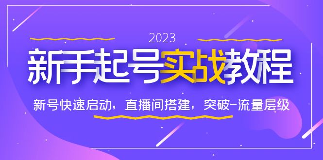 （6261期）0-1新手起号实战教程：新号快速启动，直播间怎样搭建，突破-流量层级-副业宝典