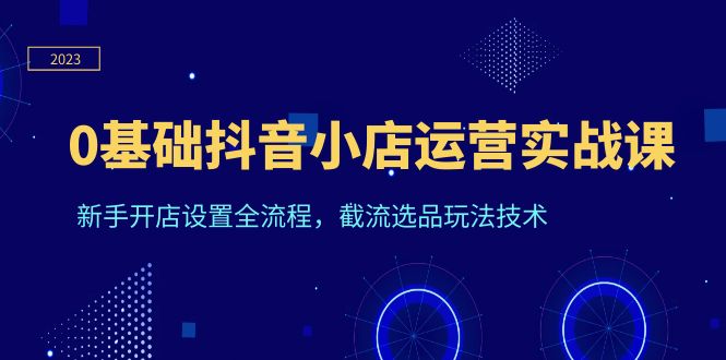 （6260期）0基础抖音小店运营实战课，新手开店设置全流程，截流选品玩法技术-副业宝典
