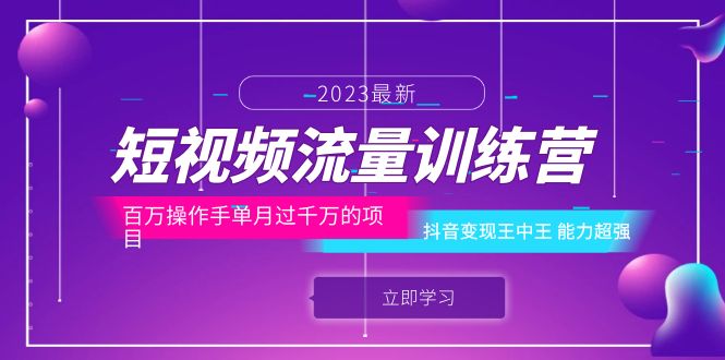（6276期）短视频流量训练营：百万操作手单月过千万的项目：抖音变现王中王 能力超强-副业宝典
