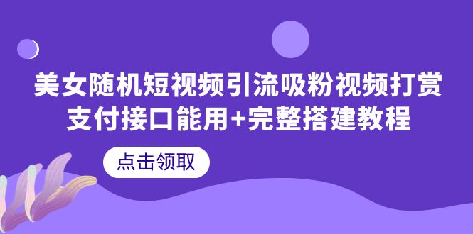 （6277期）美女随机短视频引流吸粉视频打赏支付接口能用+完整搭建教程-副业宝典