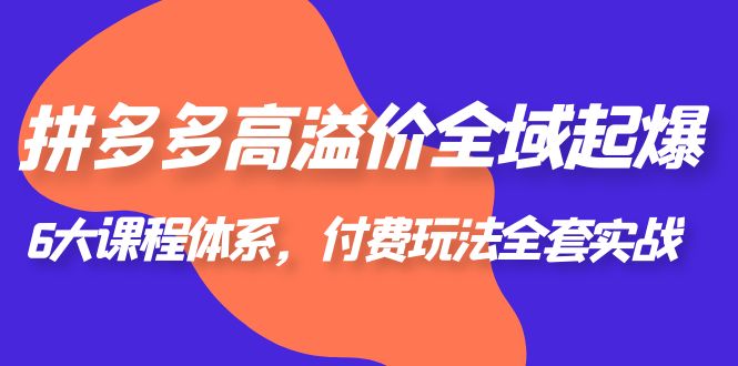 （6297期）拼多多-高溢价 全域 起爆，6大课程体系，付费玩法全套实战！-副业宝典