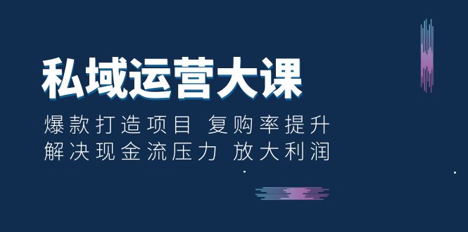 （6456期）私域运营大课：爆款打造项目 复购率提升 解决现金流压力 放大利润-副业宝典