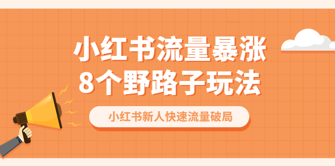 （6476期）小红书流量-暴涨8个野路子玩法：小红书新人快速流量破局（8节课）-副业宝典