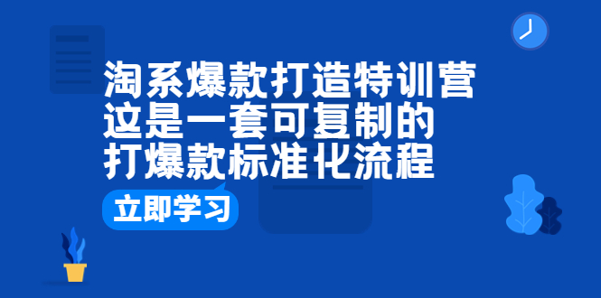 （6478期）淘系爆款打造特训营：这是一套可复制的打爆款标准化流程-副业宝典