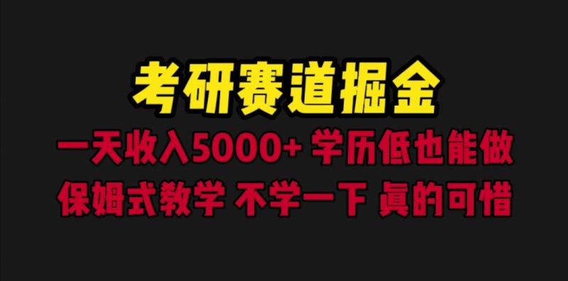 （6498期）考研赛道掘金，一天5000+学历低也能做，保姆式教学，不学一下，真的可惜-副业宝典