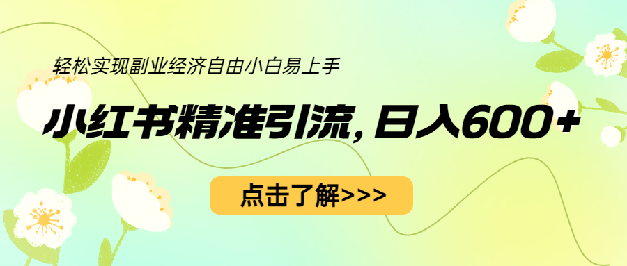 （6515期）小红书精准引流，小白日入600+，轻松实现副业经济自由（教程+1153G资源）-副业宝典