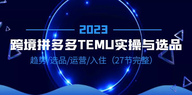 （6550期）2023跨境·拼多多·TEMU实操与选品，趋势·选品·运营·入住（27节完整）-副业宝典