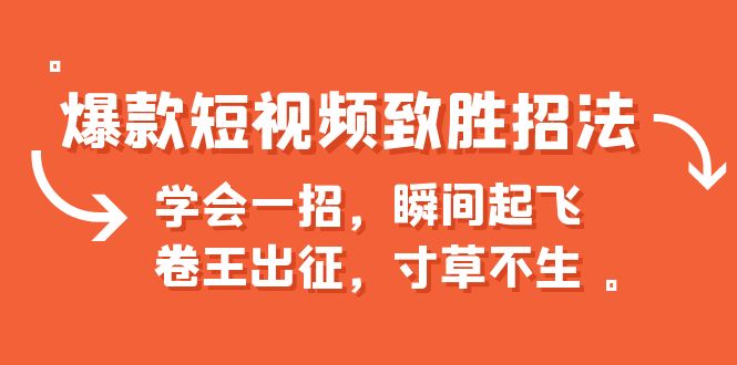 （6569期）爆款短视频致胜招法，学会一招，瞬间起飞，卷王出征，寸草不生-副业宝典