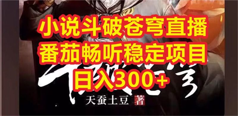 （6584期）小说斗破苍穹直播，番茄畅听日入300+稳定项目-副业宝典