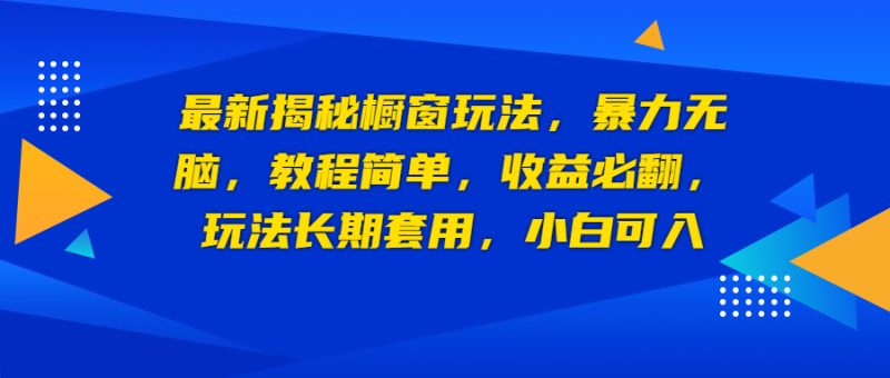 （6649期）最新揭秘橱窗玩法，暴力无脑，收益必翻，玩法长期套用，小白可入-副业宝典