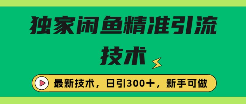 （6635期）独家闲鱼引流技术，日引300＋实战玩法-副业宝典