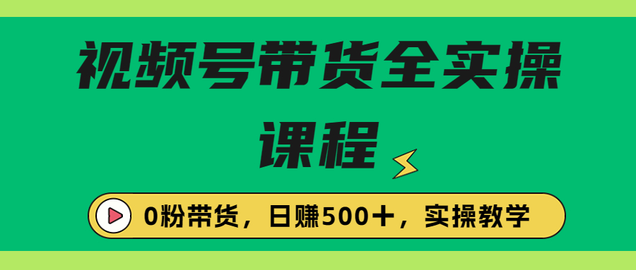 （6651期）收费1980的视频号带货保姆级全实操教程，0粉带货-副业宝典
