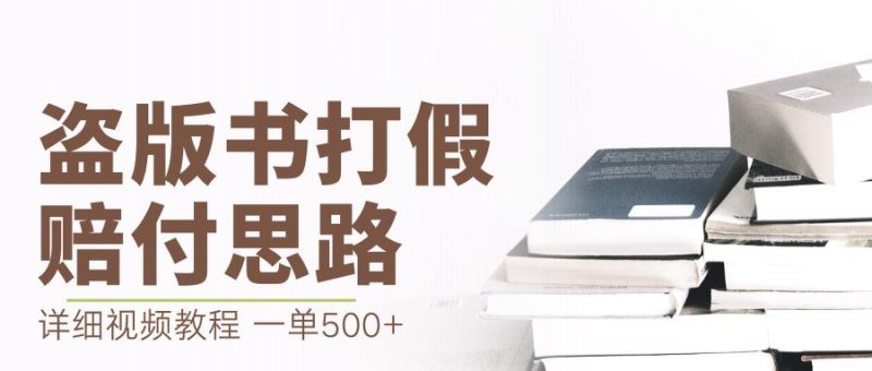（6689期）最新盗版书赔付打假项目，一单利润500+【详细玩法视频教程】-副业宝典