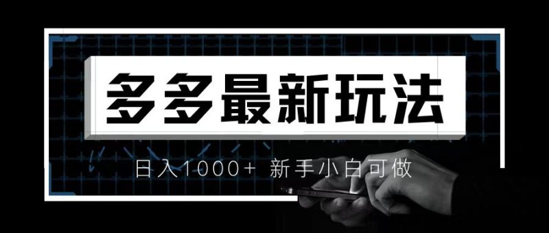 （6699期）价值4980的拼多多最新玩法，月入3w【新手小白必备项目】-副业宝典