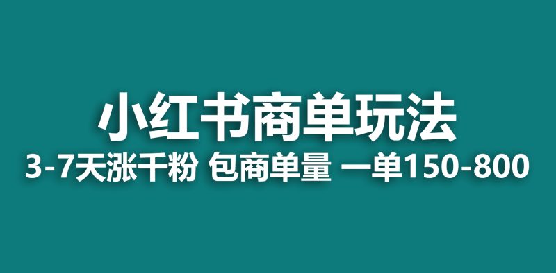 （6698期）小红书商单玩法，一周破千粉，商单接到手软，一单150-800-副业宝典