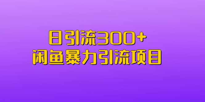 （6694期）日引流300+闲鱼暴力引流项目-副业宝典