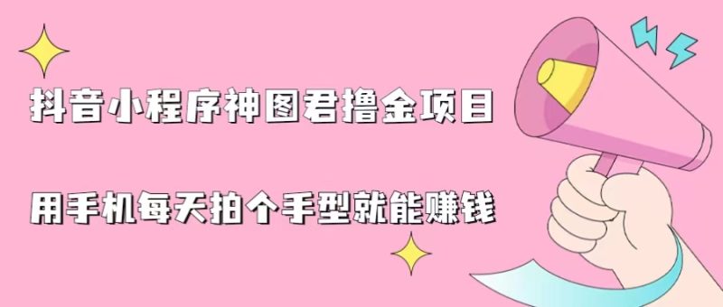 （6733期）抖音小程序神图君撸金项目，用手机每天拍个手型挂载一下小程序就能赚钱-副业宝典