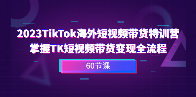 （6890期）2023-TikTok海外短视频带货特训营，掌握TK短视频带货变现全流程（60节课）-副业宝典