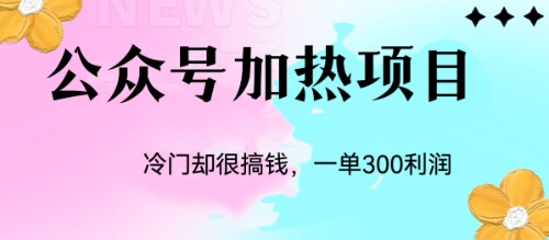 （6916期）冷门公众号加热项目，一单利润300+-副业宝典