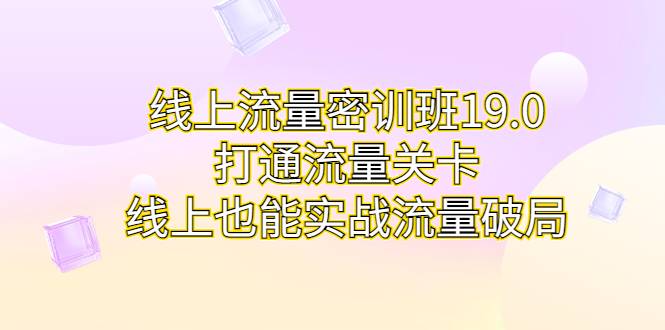 （6955期）线上流量密训班19.0，打通流量关卡，线上也能实战流量破局-副业宝典