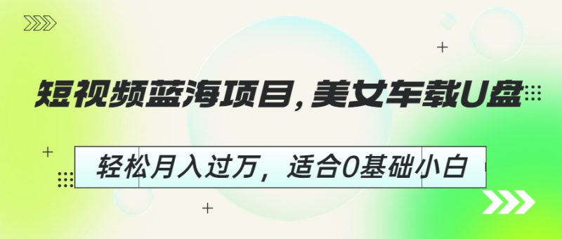 （6619期）短视频蓝海项目，美女车载U盘，轻松月入过万，适合0基础小白-副业宝典