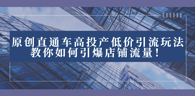 （8197期）2023直通车高投产低价引流玩法，教你如何引爆店铺流量！-副业宝典