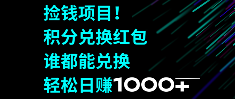 （8378期）捡钱项目！积分兑换红包，谁都能兑换，轻松日赚1000+-副业宝典
