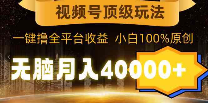 （9281期）视频号顶级玩法，无脑月入40000+，一键撸全平台收益，纯小白也能100%原创-副业宝典