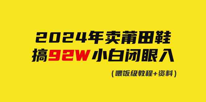 （9329期）2024年卖莆田鞋，搞了92W，小白闭眼操作！-副业宝典