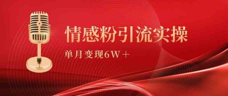 （9473期）单月变现6w+，情感粉引流变现实操课-副业宝典