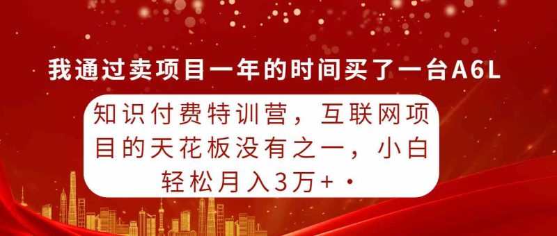 （9469期）知识付费特训营，互联网项目的天花板，没有之一，小白轻轻松松月入三万+-副业宝典