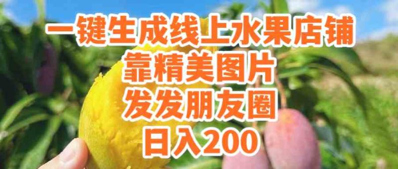 （9467期）一键生成线上水果店，靠精美图片发发朋友圈，也能日入200-副业宝典