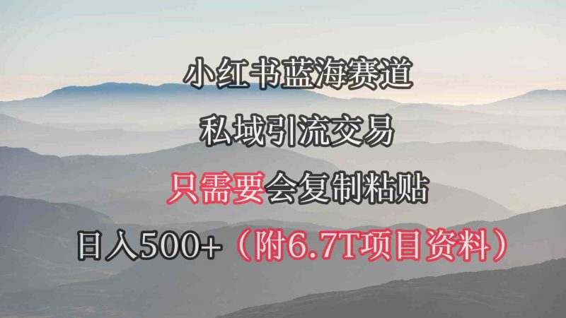 （9487期）小红书短剧赛道，私域引流交易，会复制粘贴，日入500+（附6.7T短剧资源）-副业宝典
