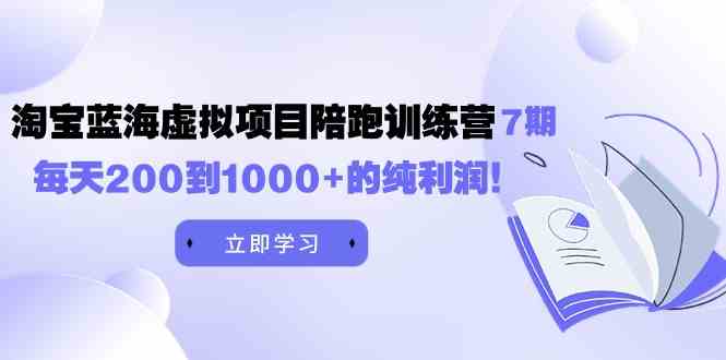 （9541期）黄岛主《淘宝蓝海虚拟项目陪跑训练营7期》每天200到1000+的纯利润-副业宝典