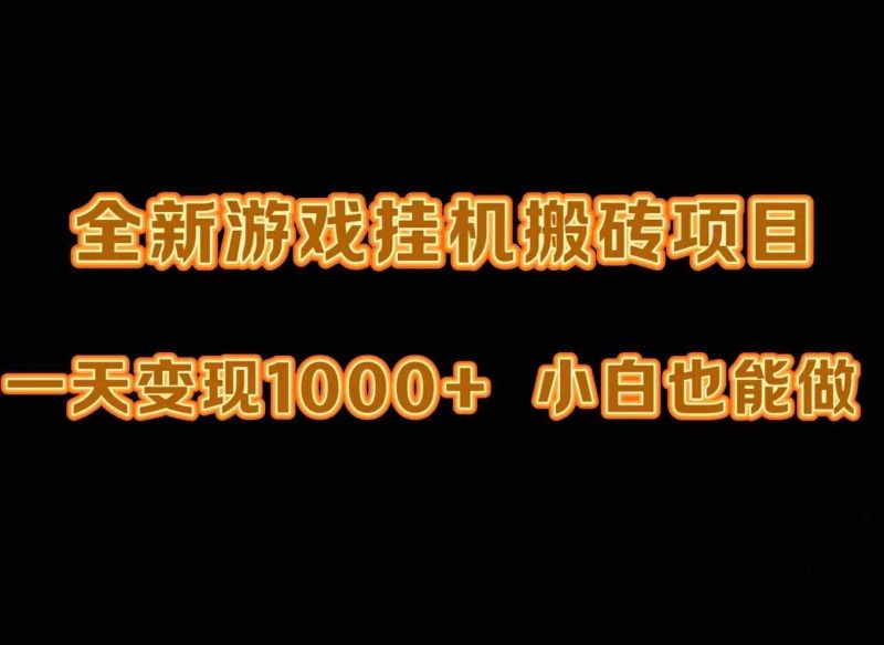 （9580期）最新游戏全自动挂机打金搬砖，一天变现1000+，小白也能轻松上手。-副业宝典