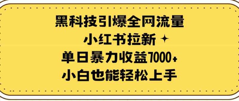 （9679期）黑科技引爆全网流量小红书拉新，单日暴力收益7000+，小白也能轻松上手-副业宝典
