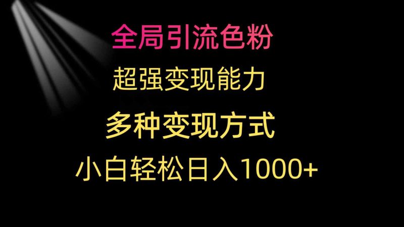 （9680期）全局引流色粉 超强变现能力 多种变现方式 小白轻松日入1000+-副业宝典