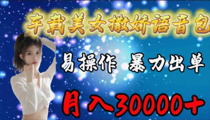 （9710期）车载女生撒娇语音包，易操作，暴力出单，月入30000+-副业宝典