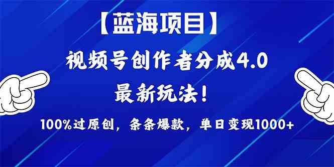 （9777期）2024蓝海项目视频号，最新方法， 100%过原创，条条爆款，单日变现1K+，…-副业宝典