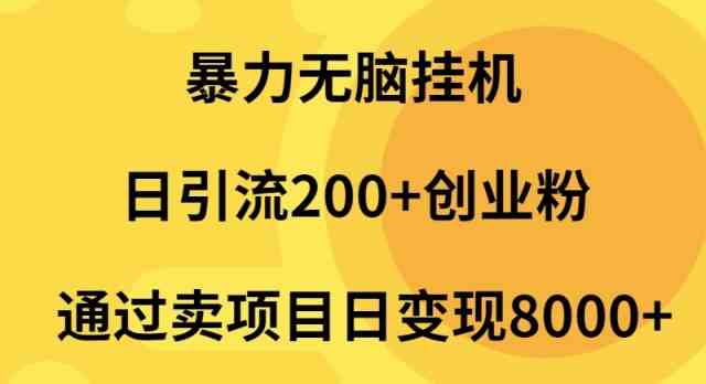 （9788期）暴力无脑挂机日引流200+创业粉通过卖项目日变现2000+-副业宝典