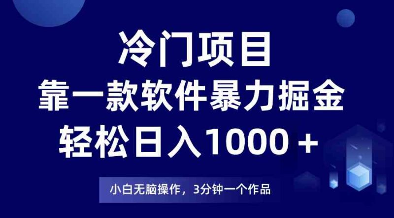 （9791期）冷门项目，靠一款软件暴力掘金日入1000＋，小白轻松上手第二天见收益-副业宝典
