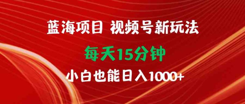 （9813期）蓝海项目视频号新玩法 每天15分钟 小白也能日入1000+-副业宝典