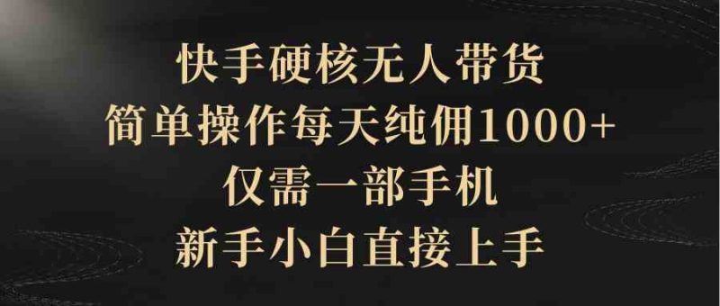 （9861期）快手硬核无人带货，简单操作每天纯佣1000+,仅需一部手机，新手小白直接上手-副业宝典