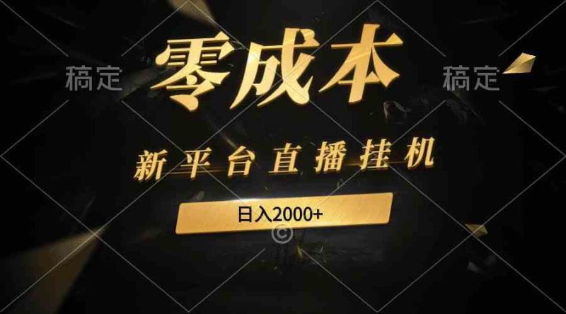 （9841期）新平台直播挂机最新玩法，0成本，不违规，日入2000+-副业宝典