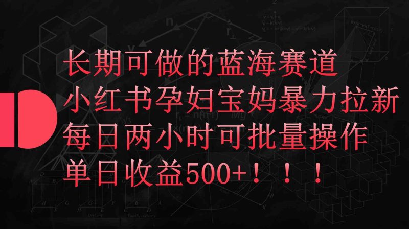 （9952期）小红书孕妇宝妈暴力拉新玩法，每日两小时，单日收益500+-副业宝典