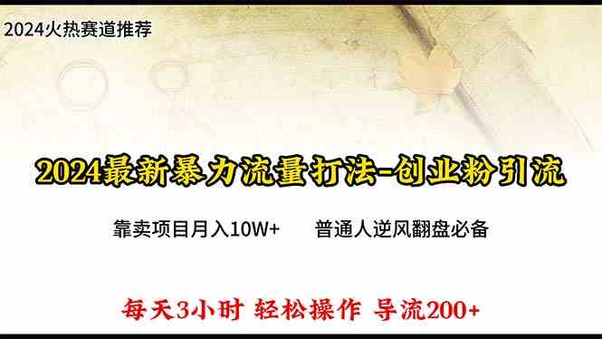 （10151期）2024年最新暴力流量打法，每日导入300+，靠卖项目月入10W+-副业宝典