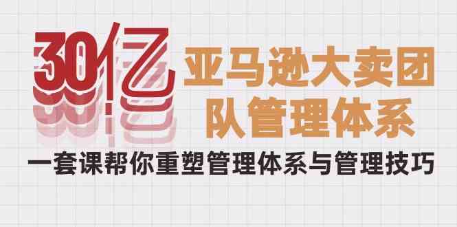 （10178期）30亿-亚马逊大卖团队管理体系，一套课帮你重塑管理体系与管理技巧-副业宝典