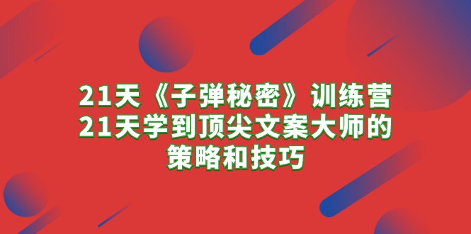 （10209期）21天《子弹秘密》训练营，21天学到顶尖文案大师的策略和技巧-副业宝典