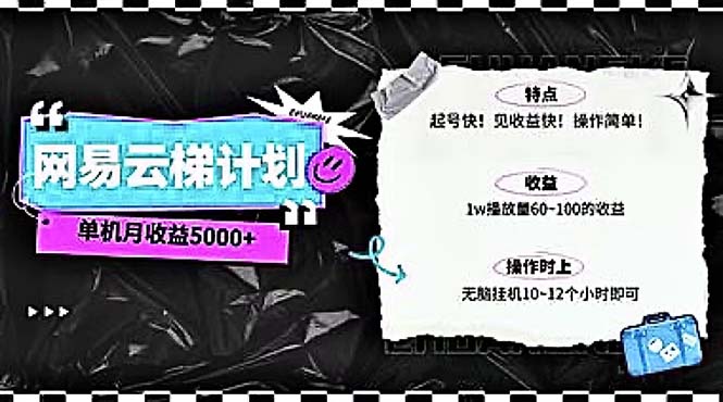 （10389期）2024网易云云梯计划 单机日300+ 无脑月入5000+-副业宝典