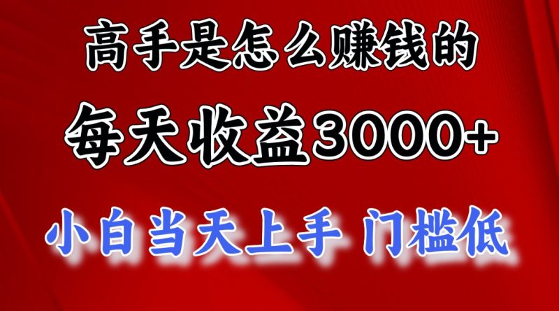 （10436期）高手是怎么赚钱的，一天收益3000+ 这是穷人逆风翻盘的一个项目，非常稳…-副业宝典